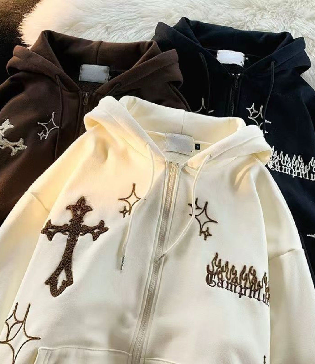 Chic cross hoodie sale