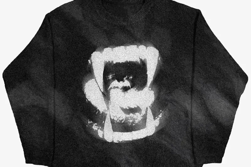 Black and white knit sweater