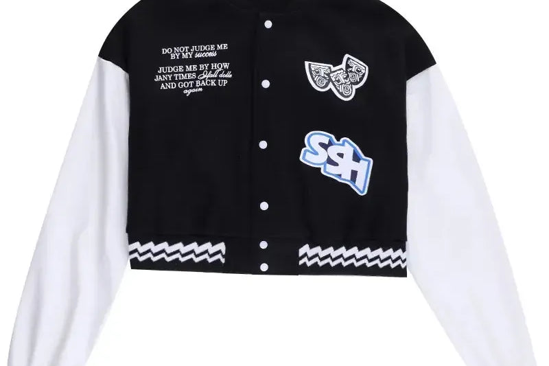 Cropped varsity jacket