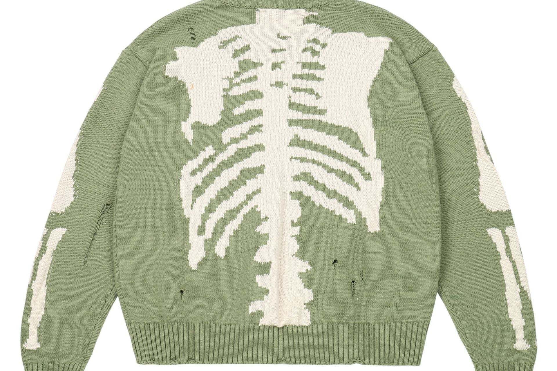 Green skeleton sweater