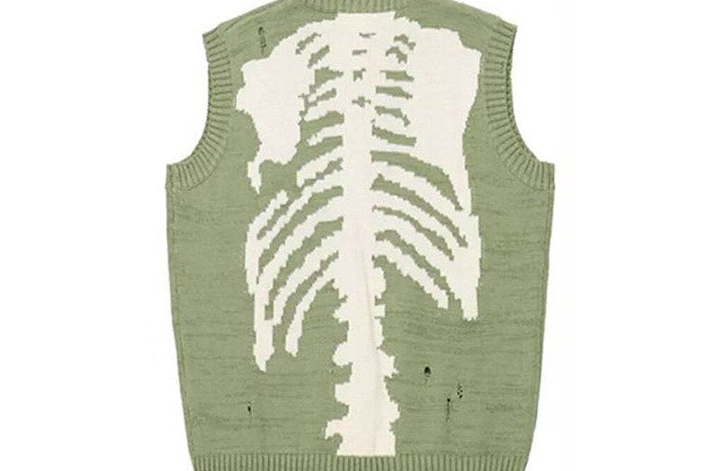 Green skeleton sweater