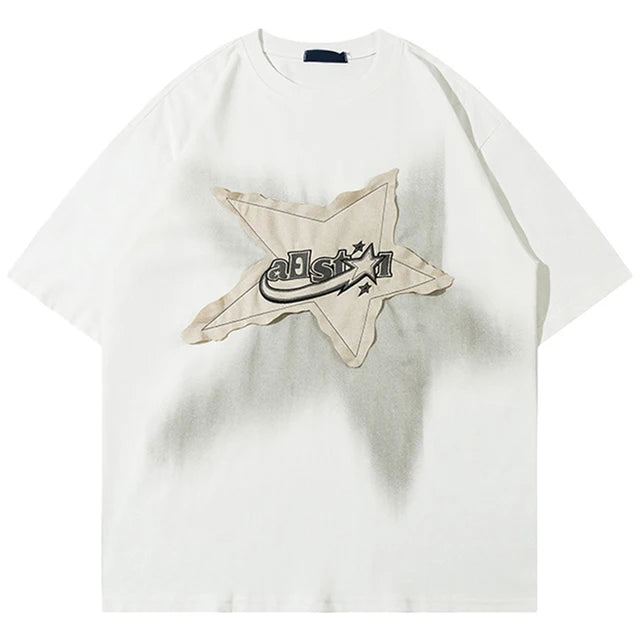 city boy style (No.6) y2k バンド ラグランTシャツ Heren-Oversized-T-Shirt-Ster-