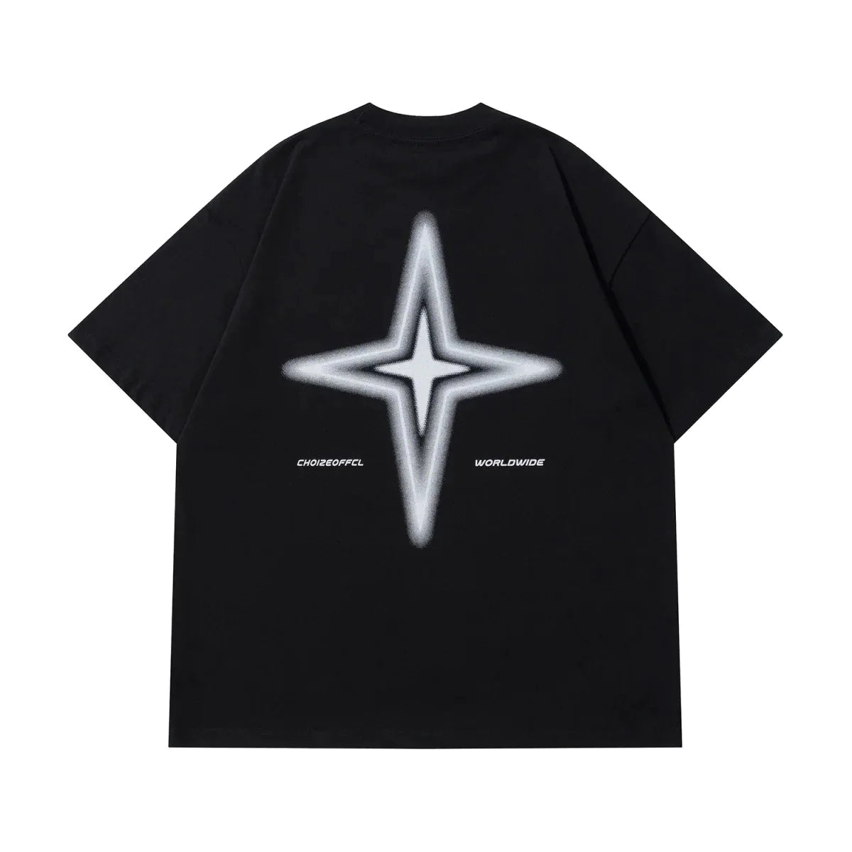 Oversized Vintage Letter Star Print Y2K Streetwear  T Shirt